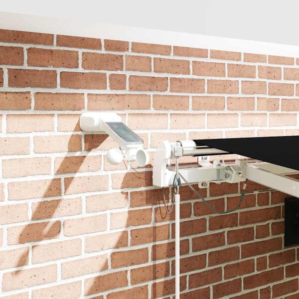 vidaXL Utf&auml;llbar markis Svart 450 &times; 300 cm Polyester och metall