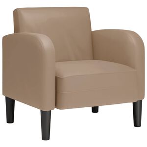 vidaXL Soffstol med armst&ouml;d Cappuccino 54 cm konstl&auml;der