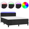 vidaXL Res&aring;rs&auml;ng med madrass och LED svart 140x190 cm sammet