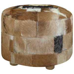 vidaXL Puff getskinnsl&auml;der runt 50x50x45 cm