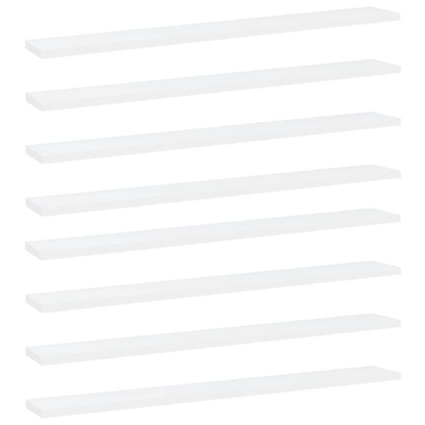 vidaXL Hyllplan 8 st vit 80x10x1,5 cm konstruerat trä