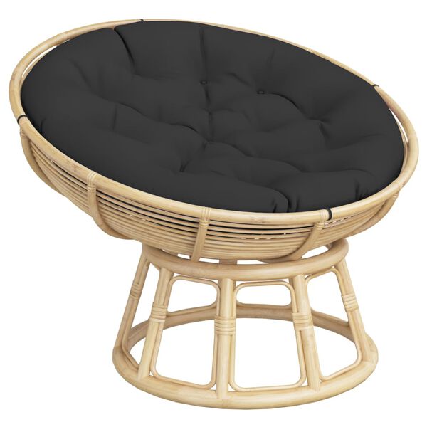 vidaXL Rund dyna svart &Oslash; 100x11 cm oxfordtyg