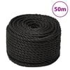 vidaXL Rep svart 20 mm 50 m polypropen