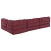 vidaXL Modulär soffa 4 pcs Bordeaux tyg
