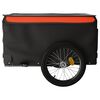 vidaXL Cykelvagn svart och orange 45 kg järn