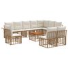 vidaXL Utomhussoffset 11 pcs Naturlig och Creamvit Polyester
