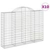 vidaXL Gabioner b&aring;gformade 10 st 200x30x140/160 cm galvaniserat j&auml;rn