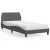 vidaXL Bed with Mattress "Dover" Grey 100x200 cm Faux Leather