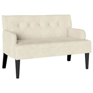vidaXL Chesterfield B&auml;nk Kr&auml;m 112 x 65,5 x 75 cm Sammet
