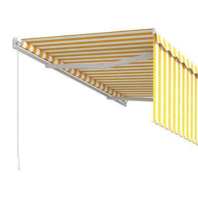 vidaXL Manuell markis med rullgardin 3x2,5 m gul och vit