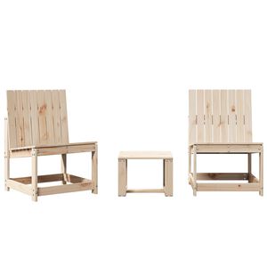 vidaXL Loungegrupp 3 delar massiv furu