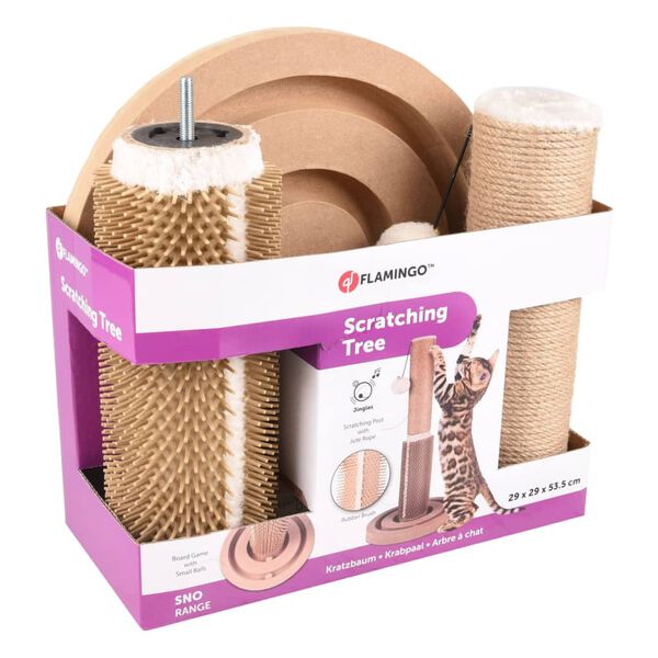 FLAMINGO Kl&ouml;str&auml;d f&ouml;r katt Ayla 29x29x53,5 cm gr&auml;ddvit