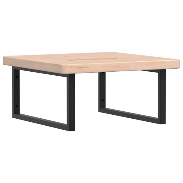 vidaXL V&auml;ggmonterad handfatshylla st&aring;l och massiv ek