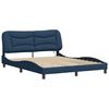 vidaXL Bed Frame with LED without Mattress "Hvar" Blue 160x200 cm Fabric