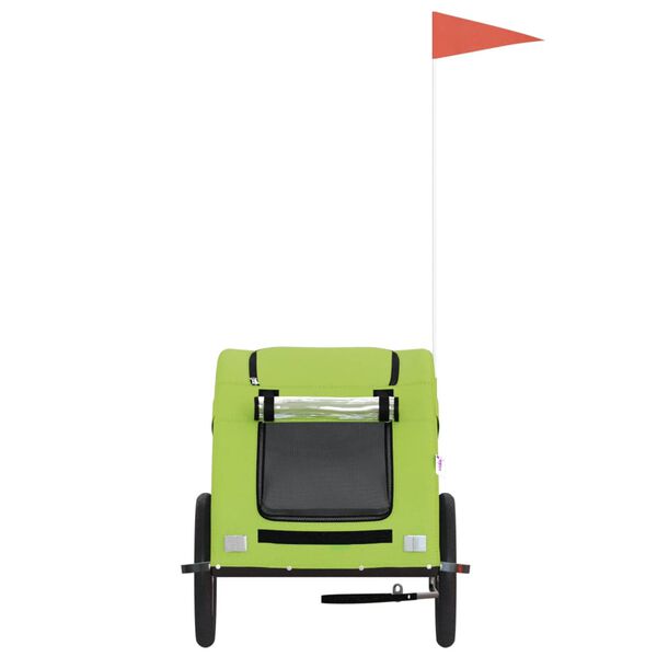 vidaXL Cykelvagn för djur grön oxfordtyg och järn