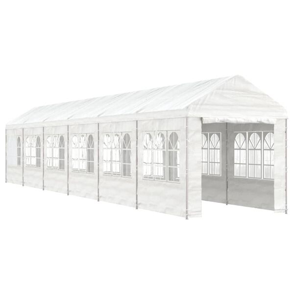 vidaXL Paviljong med tak vit 13,38x2,28x2,69 m polyeten
