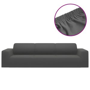 vidaXL Soff&ouml;verdrag 4-sits med stretch antracit polyesterjersey