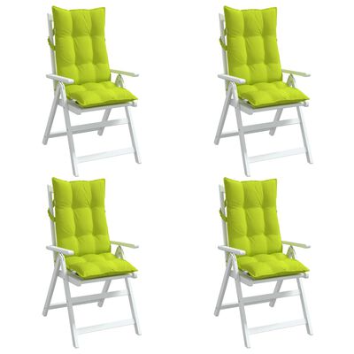 vidaXL Stolsdynor för stolar med hög rygg 4 st ljusgrön oxfordtyg