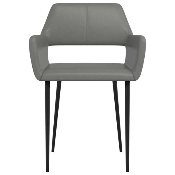 vidaXL Matstolar 2 st grå konstläder