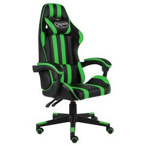 vidaXL Gamingstol svart och gr&ouml;n konstl&auml;der