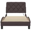 vidaXL Bed Frame with LED without Mattress Dark Brown 90x190 cm Fabric