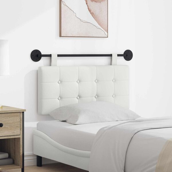 vidaXL H&auml;ngande Huvudgavel V&auml;ggmonterad Vit 100 x 55 x 5 cm Konstl&auml;der