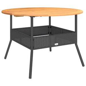 vidaXL Tr&auml;dg&aring;rdsbord med akaciatr&auml; svart &Oslash;110x71 cm konstrotting