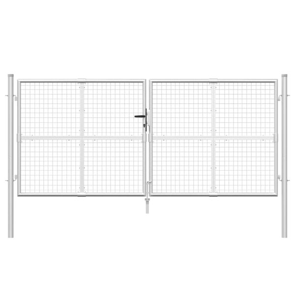 vidaXL Trädgårdsgrind i nät silver 300x125 cm galvaniserat stål