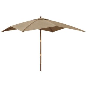 vidaXL Parasoll med tr&auml;st&aring;ng 300x300x273 cm taupe