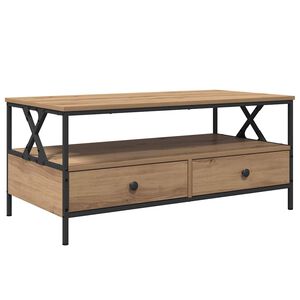 vidaXL Kaffeebord artisan ek 100 x 51 x 45 cm Konstruerat tr&auml;
