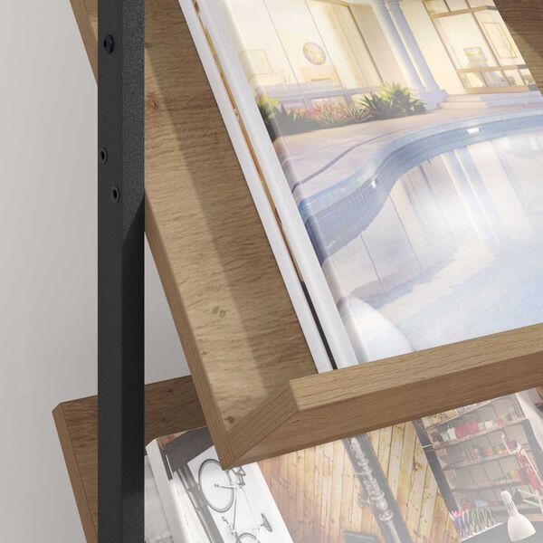 vidaXL Tidningshylla Artisan Ek 68 x 40 x 123.5 cm Konstruerat tr&auml;