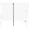 vidaXL Kedjegaller med stolpe 25 x 1,6 m PVC-belagda st&aring;l Gr&ouml;n Mesh