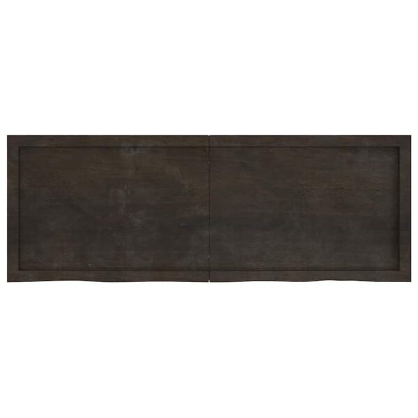 vidaXL Vägghylla mörkbrun 140x50x(2-4) cm behandlad massiv ek
