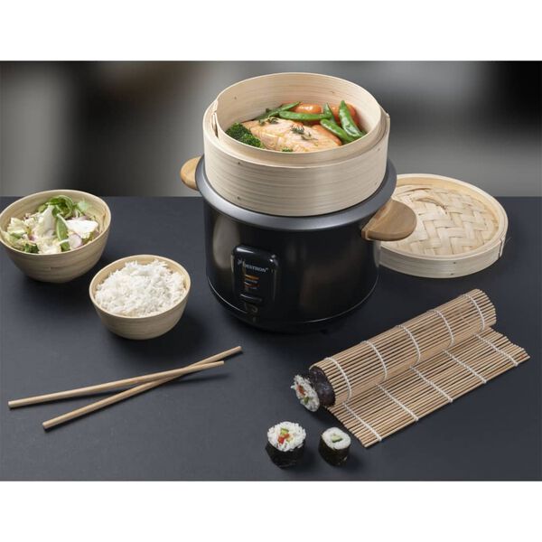Bestron Riskokare med &aring;ngkokare och sushikit ARC100BBS 1 L svart