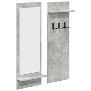 vidaXL V&auml;ggmonterad Kl&auml;dh&auml;ngare med hylla Betonggr&aring; 70 x 10 x 90 cm