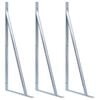 vidaXL Stödkonsoler för staketstolpe 3 st galvaniserat stål