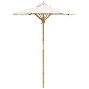 vidaXL Tr&auml;dg&aring;rdsparasol &Oslash; 150 x 210 cm Bambu Rund Gr&auml;ddvit