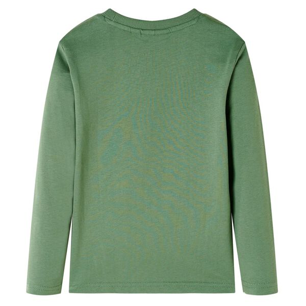 T-shirt med l&aring;nga &auml;rmar f&ouml;r barn ljus khaki 128