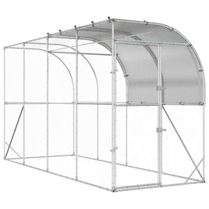 vidaXL H&ouml;nshus mot V&auml;gg Silver 400 x 100 x 215 cm Galvaniserat st&aring;l