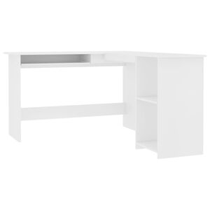 vidaXL Skrivbord L-format vit 120x140x75 cm konstruerat tr&auml;