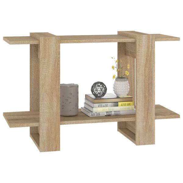 vidaXL Bokhylla/Rumsavdelare sonoma-ek 80x30x51 cm