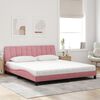 vidaXL Bed with Mattress "Hanko" Pink 180x200 cm Velvet