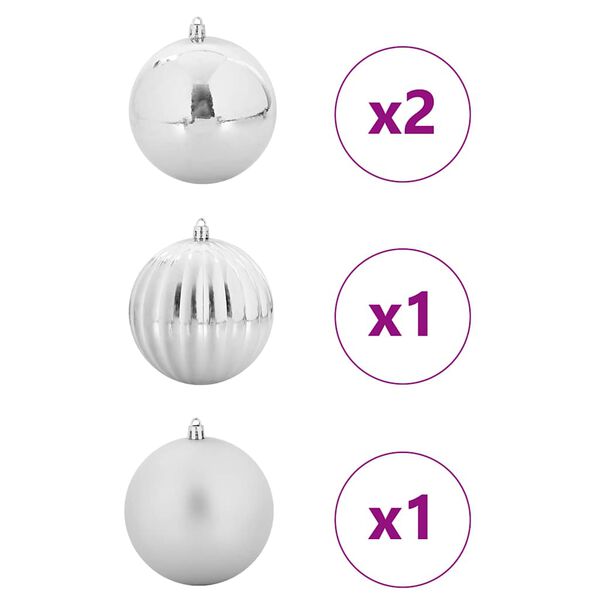 vidaXL Julprydnad Set 4 pcs Silver Plast