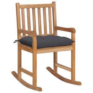 vidaXL Gungstol med antracit dyna massiv teak