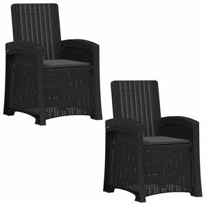 vidaXL Reclining gardenstol i rottinglook 2 st Antracit PP