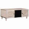 vidaXL Kaffeebord med hylla Beige 100 x 54 x 40 cm Massivt akaciatr&auml;