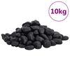 vidaXL Polerad sm&aring;sten 10 kg svart 2-5 cm