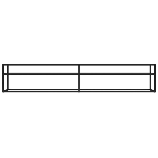 vidaXL Tv-bänk svart 220x40x40,5 cm härdat glas