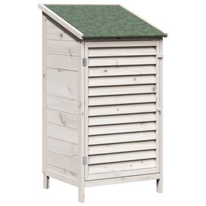 vidaXL Tr&auml;dg&aring;rdshus med tak Vit 59 x 56 x 113,5 cm Massivt Furu