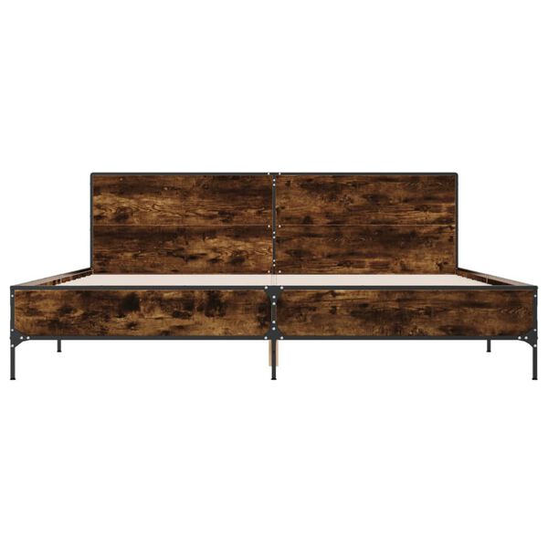 vidaXL S&auml;ngram r&ouml;kf&auml;rgad ek 200x200 cm konstruerat tr&auml; och metall